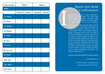 Spass mit dem Coiffeurjass - Spielregeln (PDF - Imfeld Treuhand