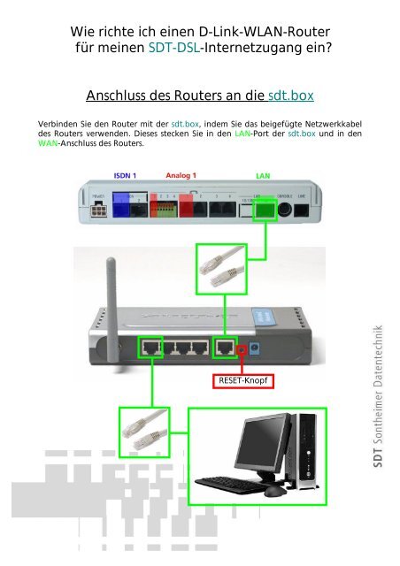 Wie richte ich einen D-Link-WLAN-Router für meinen SDT ... - SDT.Net