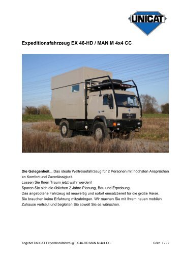 Expeditionsfahrzeug EX 46-HD / MAN M 4x4 CC