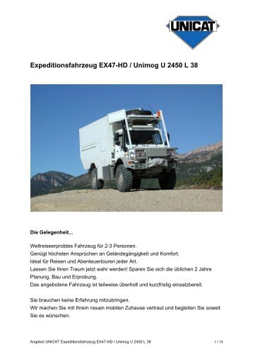 Expeditionsfahrzeug EX47-HD / Unimog U 2450 L 38