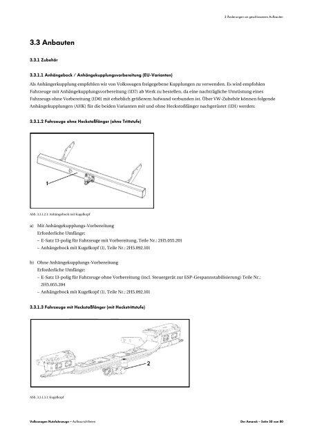 Aufbaurichtlinie Amarok - Aufbaurichtlinien