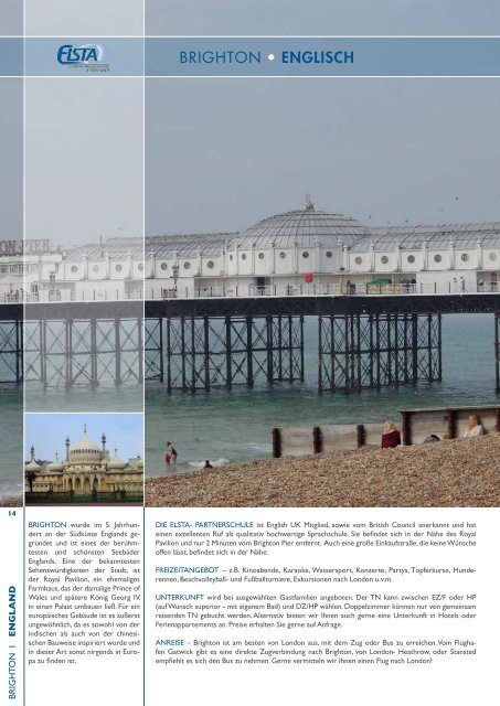 BRIGHtON • ENGLISCH - ELSTA-Sprachreisen