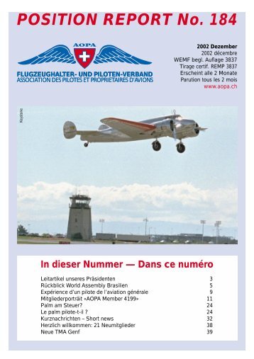 POSITION REPORT No. 184 - AOPA Switzerland