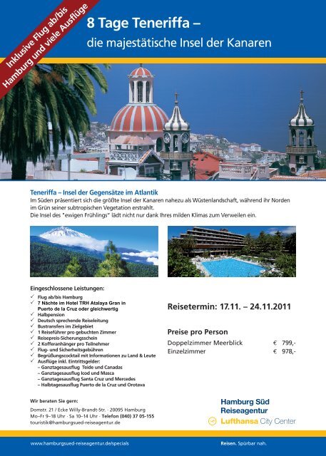 8 Tage Teneriffa – - hamburgsued-reiseagentur.de