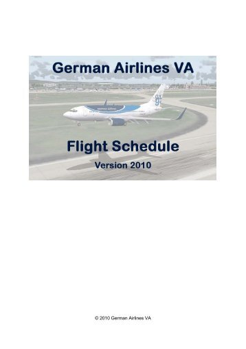 Der Flugplan - German Airlines VA