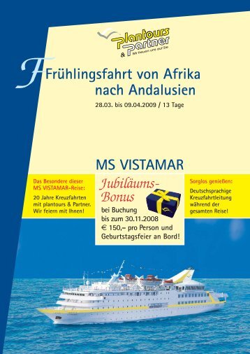 Jubiläums- Bonus FFrühlingsfahrt von Afrika nach Andalusien - SPD ...