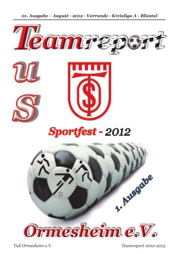 1. Ausgabe 19.08.2012 Sportfest - TuS Ormesheim eV Abteilung ...