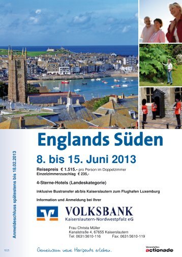 Englands Süden - Volksbank Kaiserslautern-Nordwestpfalz eG