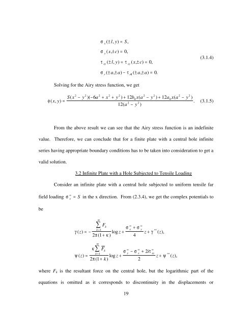 AIRY STRESS FUNCTION FOR TWO DIMENSIONAL INCLUSION ...