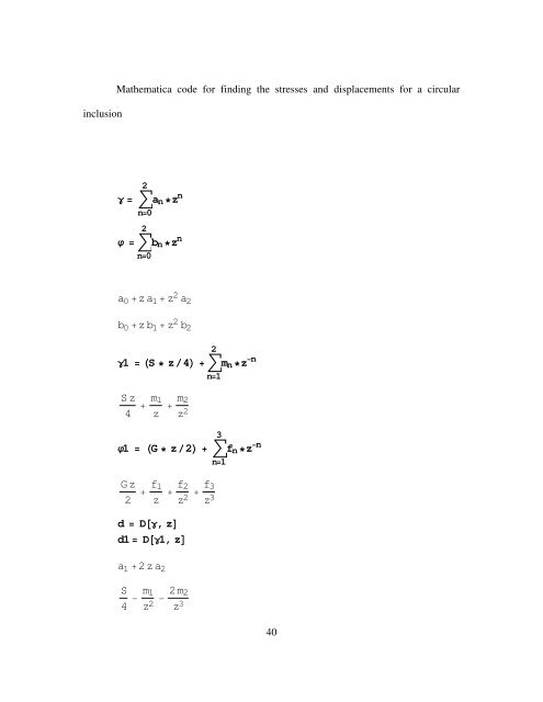 AIRY STRESS FUNCTION FOR TWO DIMENSIONAL INCLUSION ...