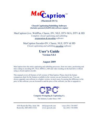 MacCaption Manual - Cpc