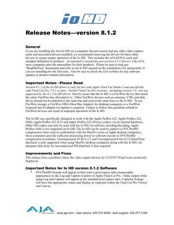 Release Notes—version 8.1.2 - Aja