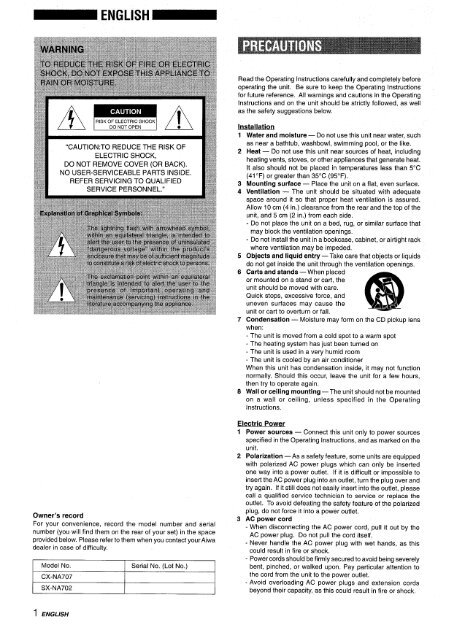 call toll free I-800-BUY=AIWA - How To & Troubleshooting