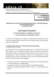 Geschichte des Projekts berufsberatung.ch