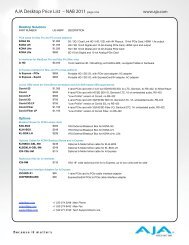 AJA Desktop Price List – NAB 2011 page one