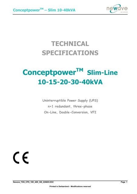 ConceptpowerTM – Slim 10-40kVA - Atek Teknik A/S