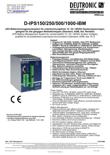 D-IPS150/250/500/1000-IBM - Deutronic Elektronik GmbH