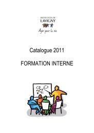 catalogue des cours internes 2011 - Institution de Lavigny