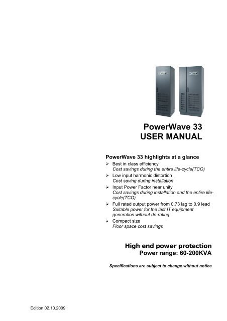 Powerwave 33 User Manual Atek Teknik A S