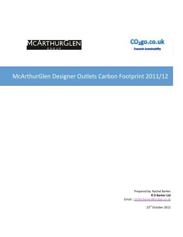 McArthurGlen Designer Outlets Carbon Footprint 2011/12