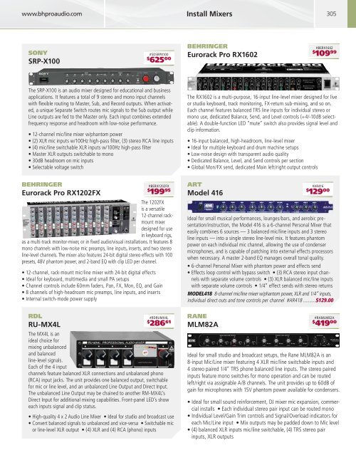 Pro Audio Catalog