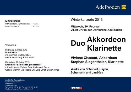 Duo Akkordeon Klarinette - Viviane Chassot