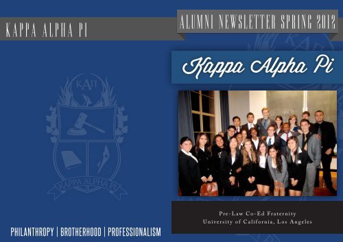 Alumni Newsletter SPRING 2012 Kappa Alpha PI