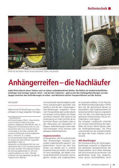 Anhängerreifen – die Nachläufer - Agro Räder AG