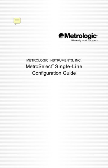 MetroSelect® Single-Line Configuration Guide - JUTA-Soft