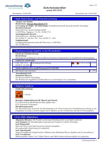 Sicherheitsdatenblatt - Diversey