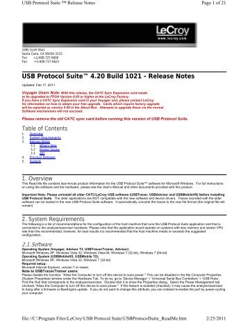 USB Protocol Suite™ 4.20 Build 1021 - Release ... - Teledyne LeCroy
