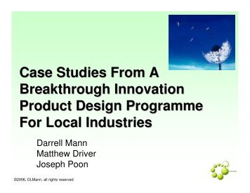 Case Studies From A Breakthrough Innovation Product Design ...