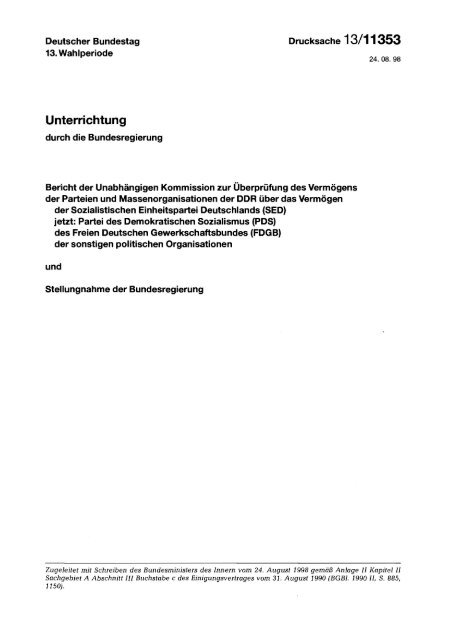 Unterrichtung 13 11353