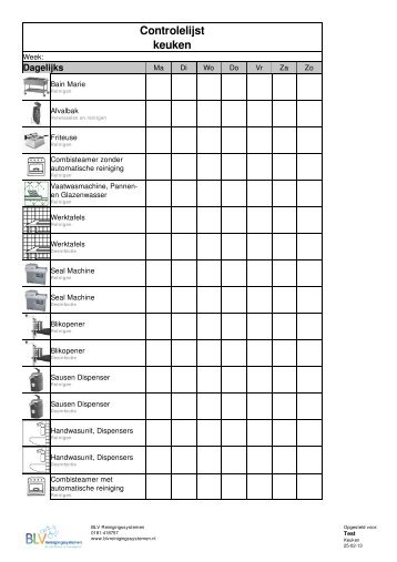 Voorbeeld controlelijst - BLV Reiniging