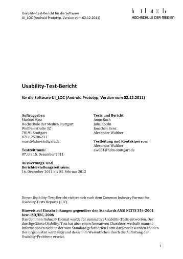 Usability-Test-Bericht - Alexander Walther