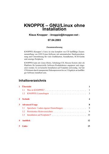KNOPPIX -- GNU/Linux ohne Installation - Knopper.Net Consulting