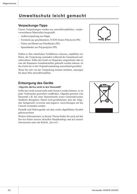 Gebrauchsanleitung Hanseatic Geschirrspüler WQP8-9345C