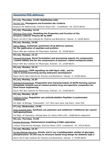 Upcoming PhD defences: - MDC