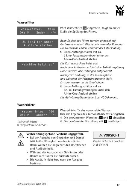 Betriebsanleitung Kaffeemaschine - WMF