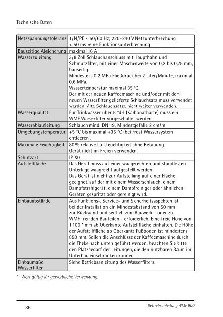 Betriebsanleitung Kaffeemaschine - WMF