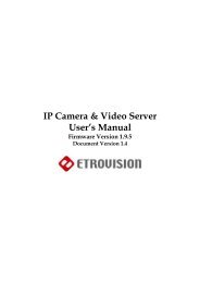 IP Camera & Video Server User's Manual - Etrovision