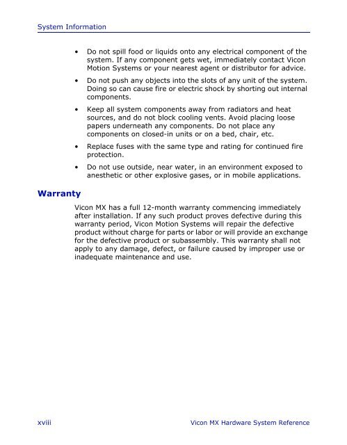 Vicon MX Hardware System Reference