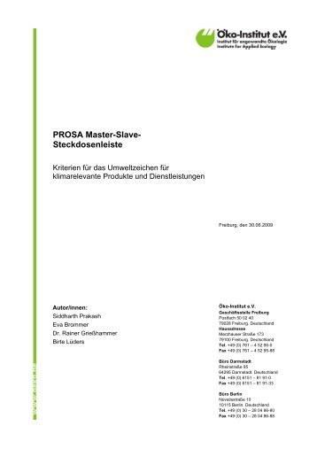 PROSA Master-Slave- Steckdosenleiste - Prosa.org