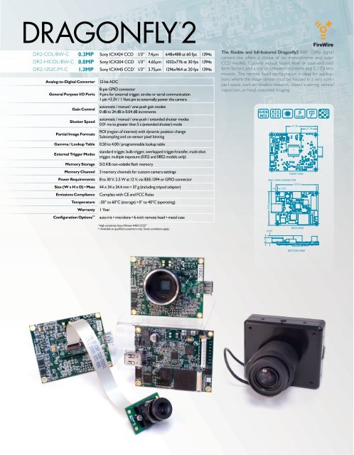 Product Catalog–Imaging - Point Grey Research