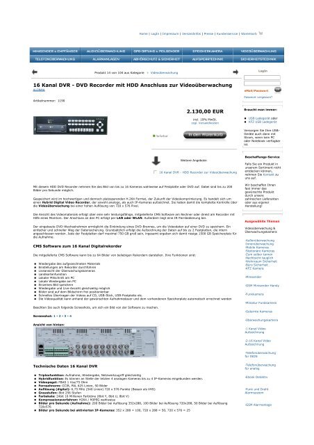 16 Kanal DVR - Entdecken Sie die Welt der eBooks auf www