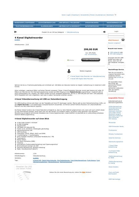 16 Kanal DVR - Entdecken Sie die Welt der eBooks auf www