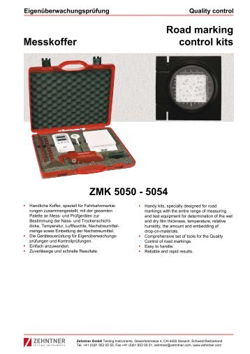 ZMK 5050 - 5054 Zehntner-Messkoffer-Road marking ... - Cromocol