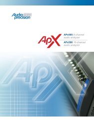 APx585 8-channel audio analyzer APx586 16-channel audio analyzer