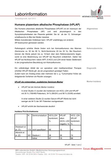 Humane plazentare alkalische Phosphatase (hPLAP) - MDI ...