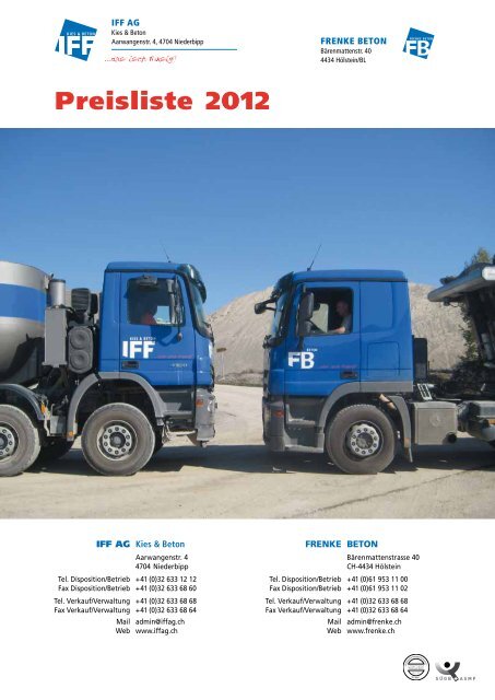 Preisliste 2012 - IFF AG